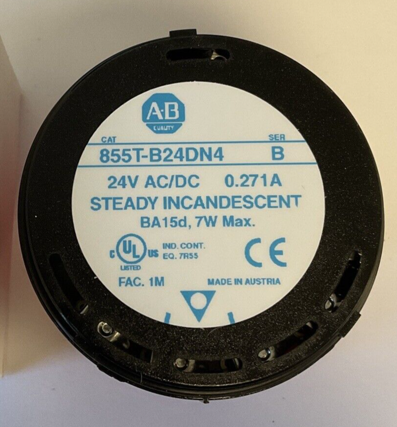 ALLEN BRADLEY 855T-B24DN4 STACK LIGHT 24V RED SER.B 0.27A 7W2