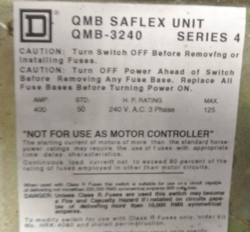 SQUARE D QMB-3240 - QMB SAFLEX SWITCH ENCLOSURE (ONLY) 6