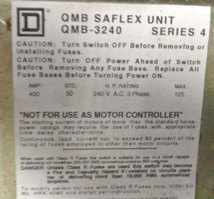 SQUARE D QMB-3240 - QMB SAFLEX SWITCH ENCLOSURE (ONLY) 6