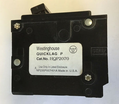 WESTINGHOUSE HQP2070 CIRCUIT BREAKER 120/240VAC 2POLE  QUICKLAG1