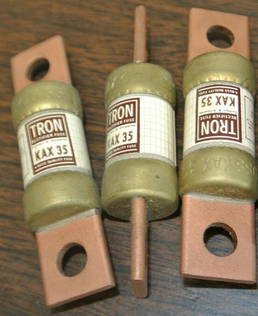 LOT of 3 / BUSSMANN / TRON KAX35 RECTIFIER FUSE / 35A / 250V / NEW SURPLUS0