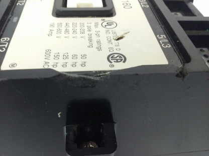 ABB EH160 CONTACTOR, 3PH, 3P BREAKING, 600V, 50-150H.P., 190A, CHIP PLASTIC6