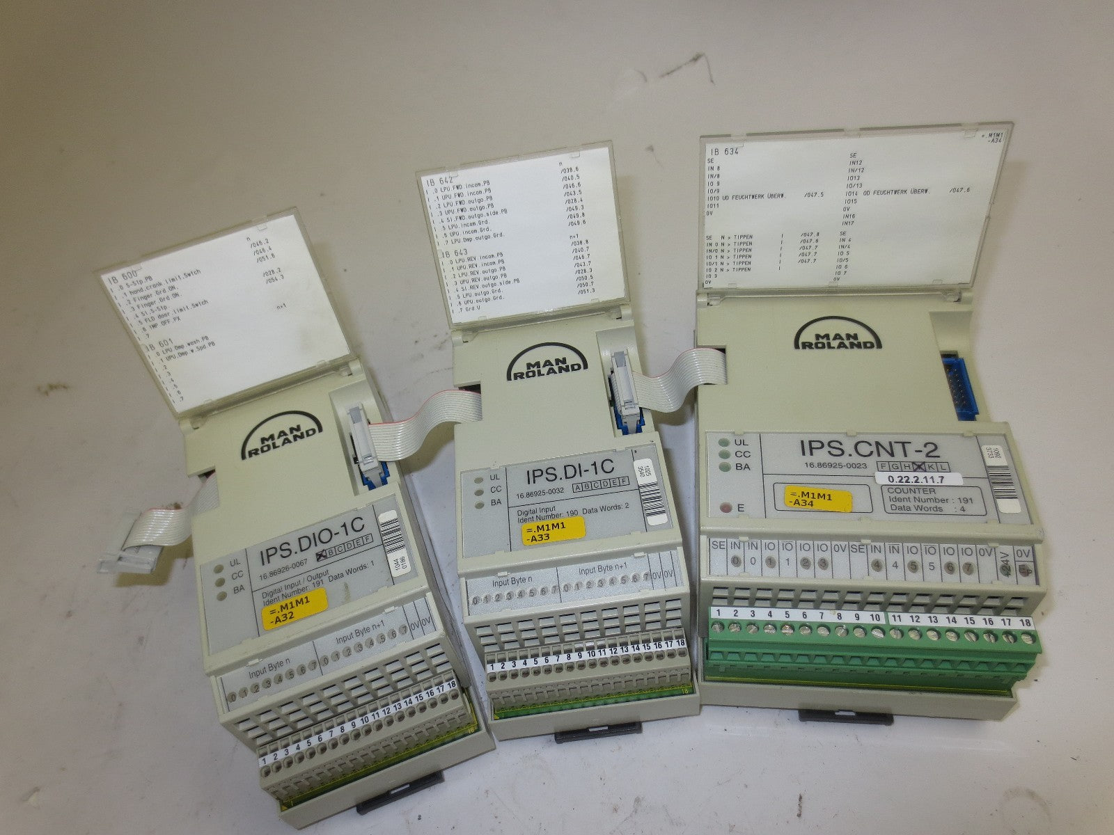 MAN ROLAND IPS.CNT-2 COUNTER MODULE + IPS.DI-1C DIGITAL INPUT + IPS.DIO-1C I/O0