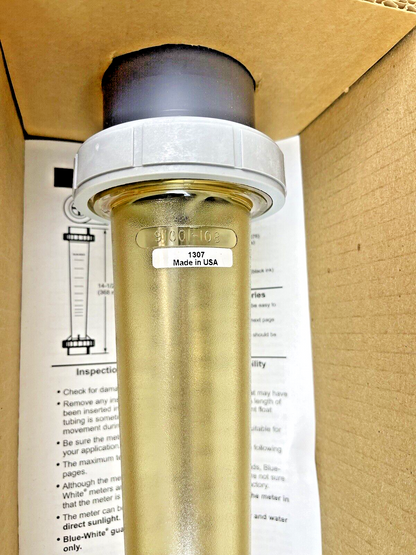 BLUE-WHITE - F-451 SERIES 1-1/2" .5-6 GPM - PTFE FLOAT, SS ROD, AND VITON O-RING6