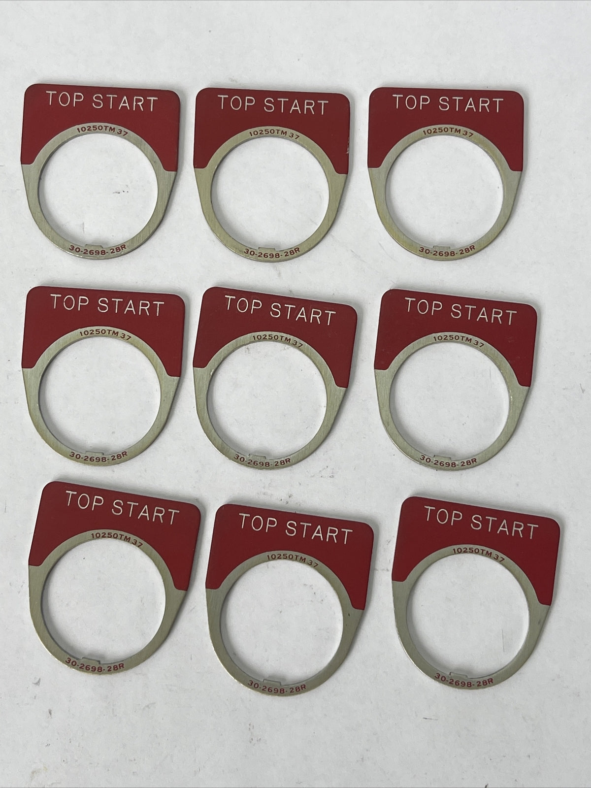 CUTLER HAMMER EATON 10250TM37 TOP START LEGEND PLATE 30-2698-28R (LOT OF 9)0