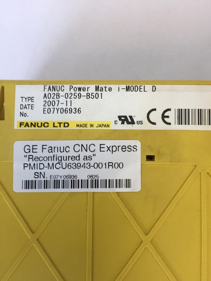 FANUC A02B-0259-B501 POWER MATE i-MODEL D A16B-3200-0260/15E A02B-259-C0201