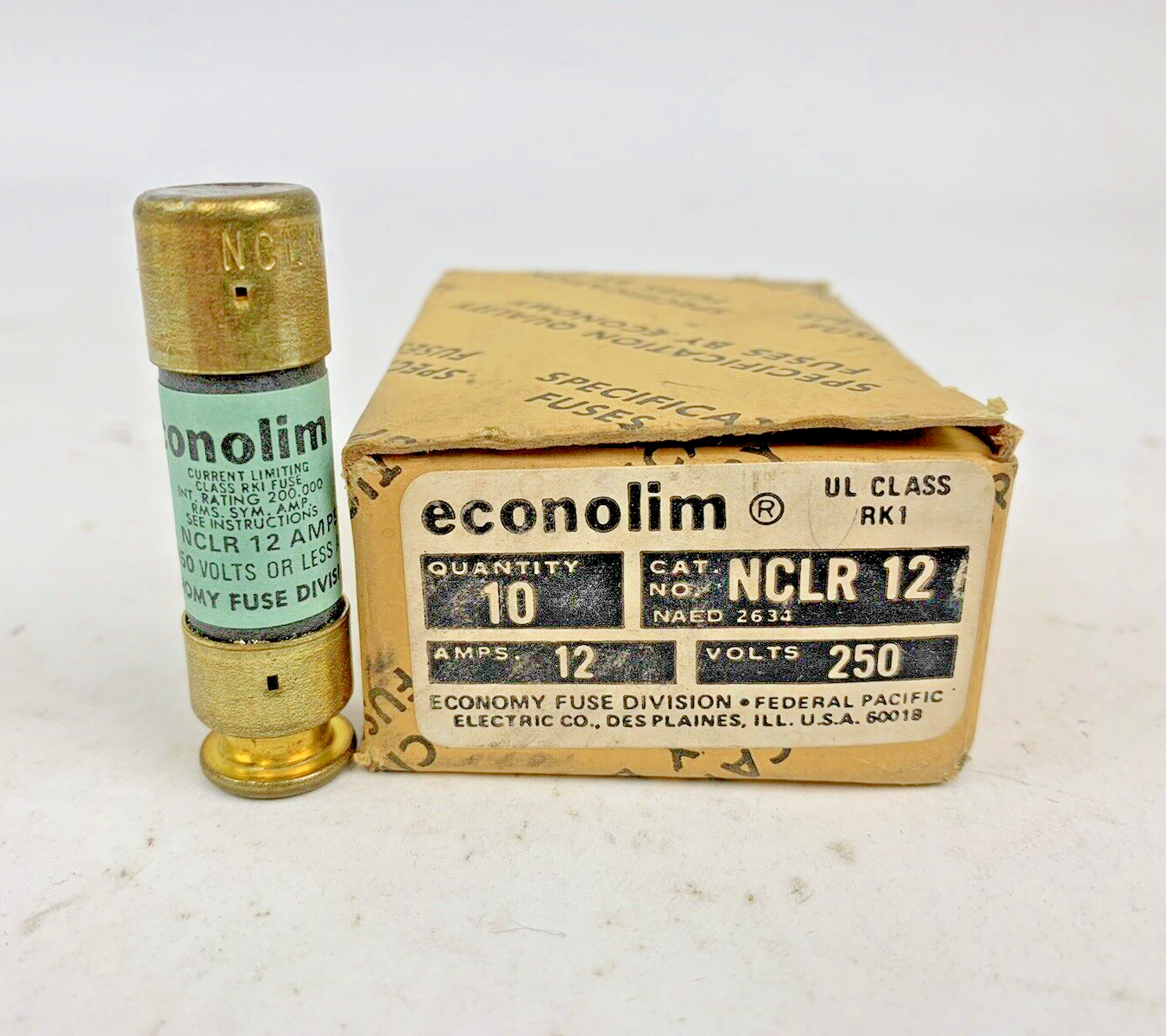 Economy Fuse - Econolim - NCLR 12 - 12A 250V Fuse "Lot of 10"0