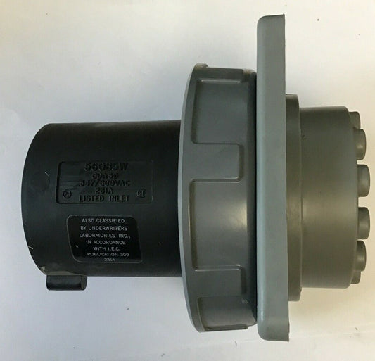HUBBELL 560B5W PIN&SLEEVE RECEPTACLE PLUG INLET 60A 600VAC 0