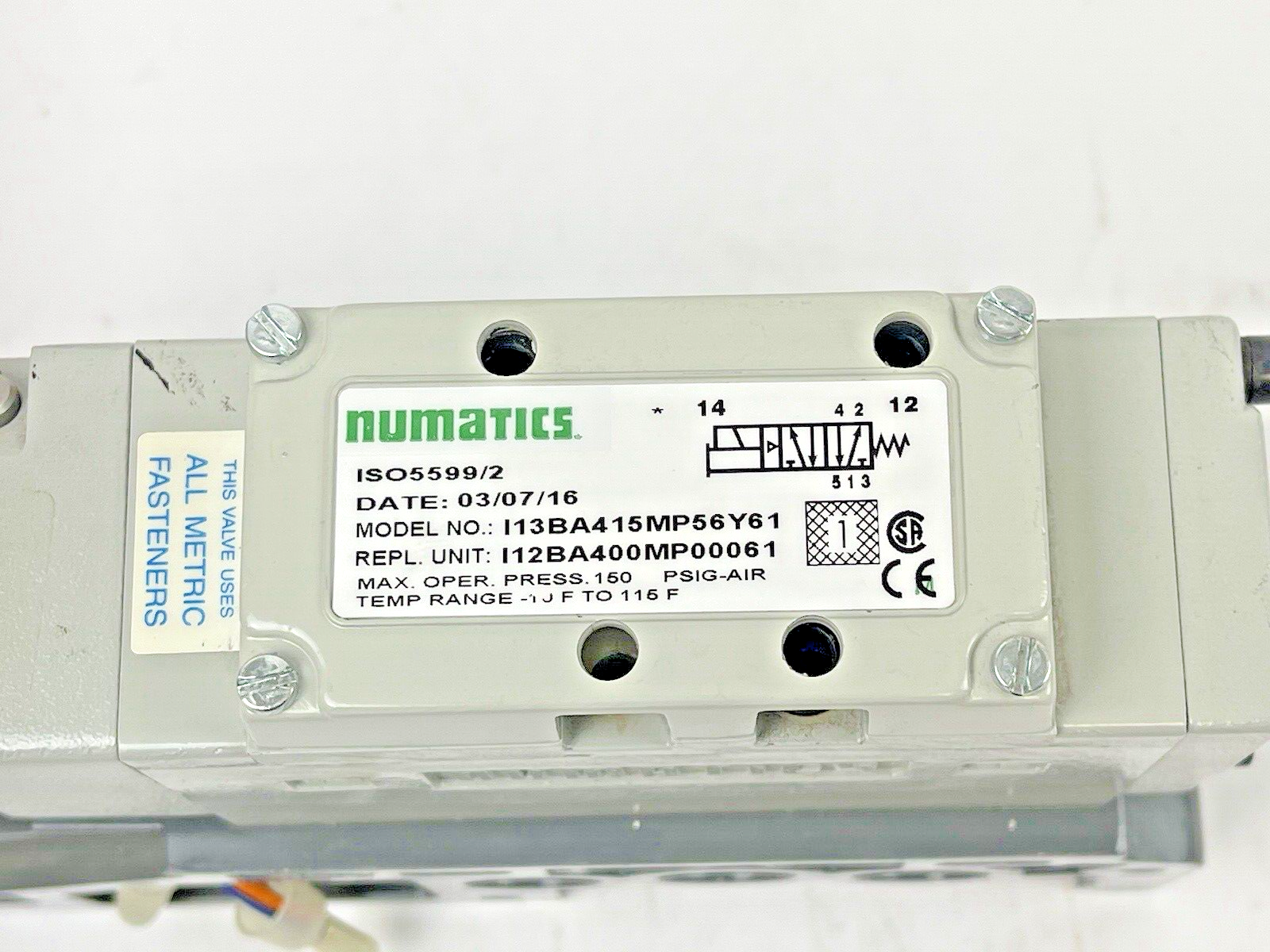 NUMATICS - I13BA415MP56Y61 - ASCO - SOLENOID VALVE - 24 VDC - 4 WATTS W/ BRIDGE4