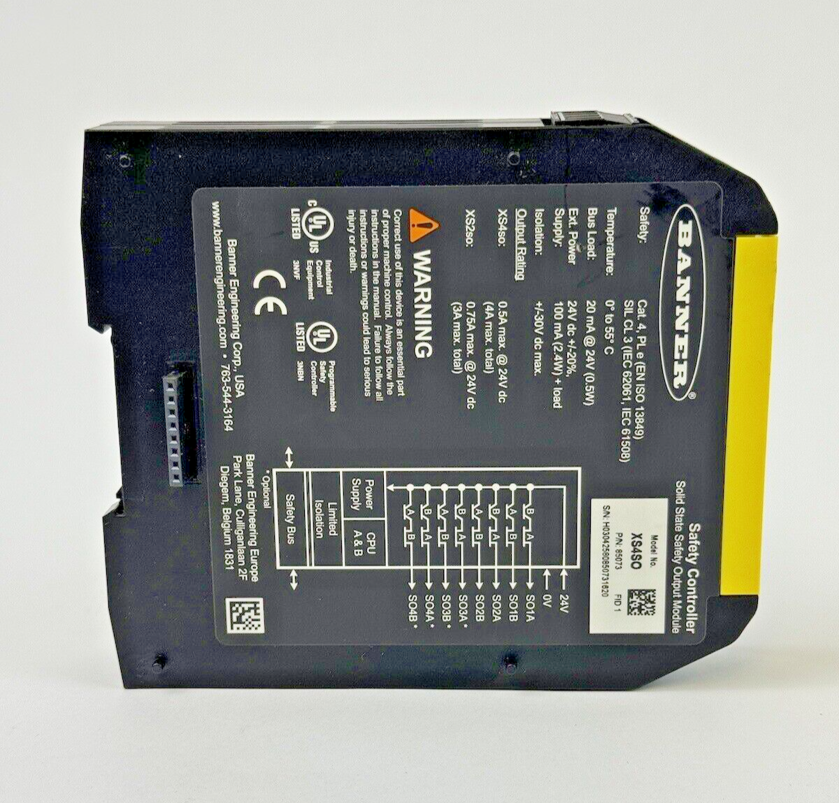 BANNER - XS4so - SAFETY CONTROLLER EXPANSION MODULE - 4 PAIR PNP SAFETY OUTPUTS2