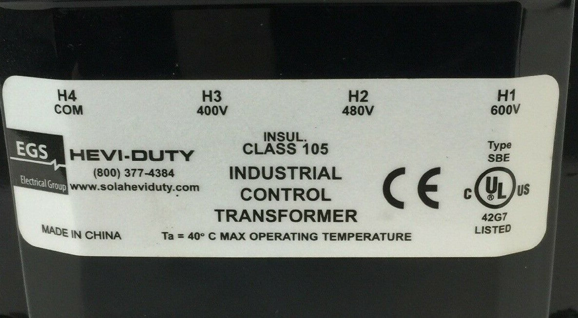 EGS 2124130T00 INDUSTRIAL CONTROL TRANSFORMER OUTPUT(VA) 24V 50/126 120V 250/6302