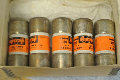 LOT of 5 / SHAWMUT A13X60 AMP-TRAP® FUSE / 60A / 130V4