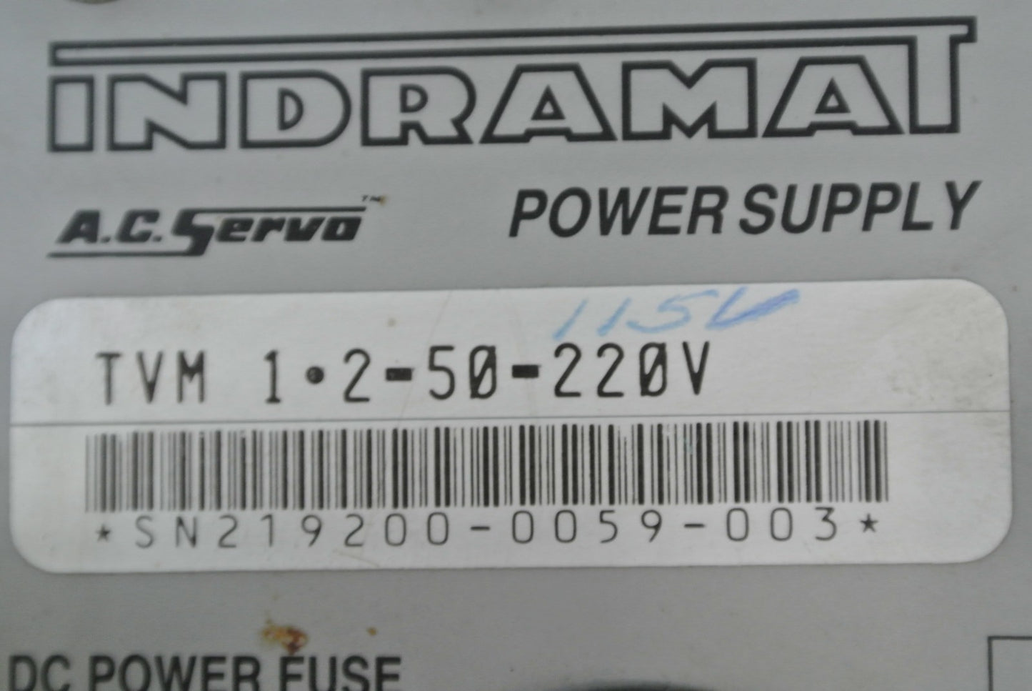 INDRAMAT TVM-1-2-50-115V (***) / AC SERVO POWER SUPPLY1