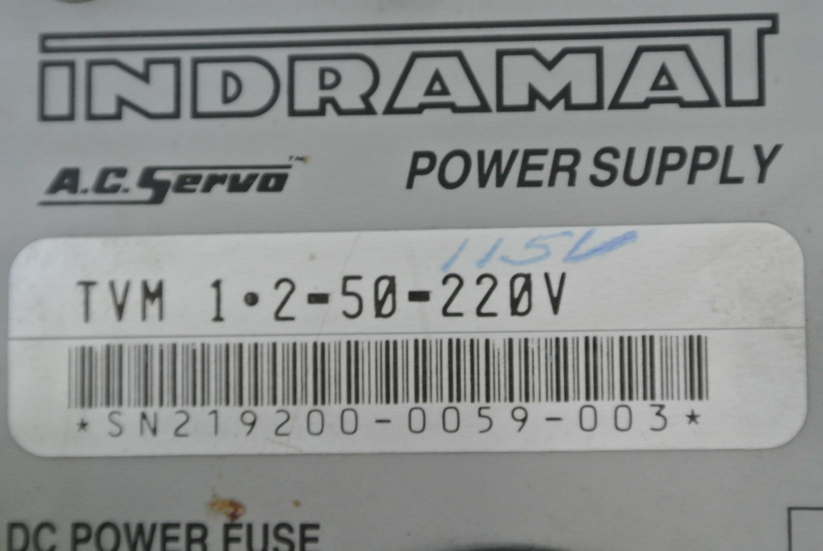 INDRAMAT TVM-1-2-50-115V (***) / AC SERVO POWER SUPPLY1