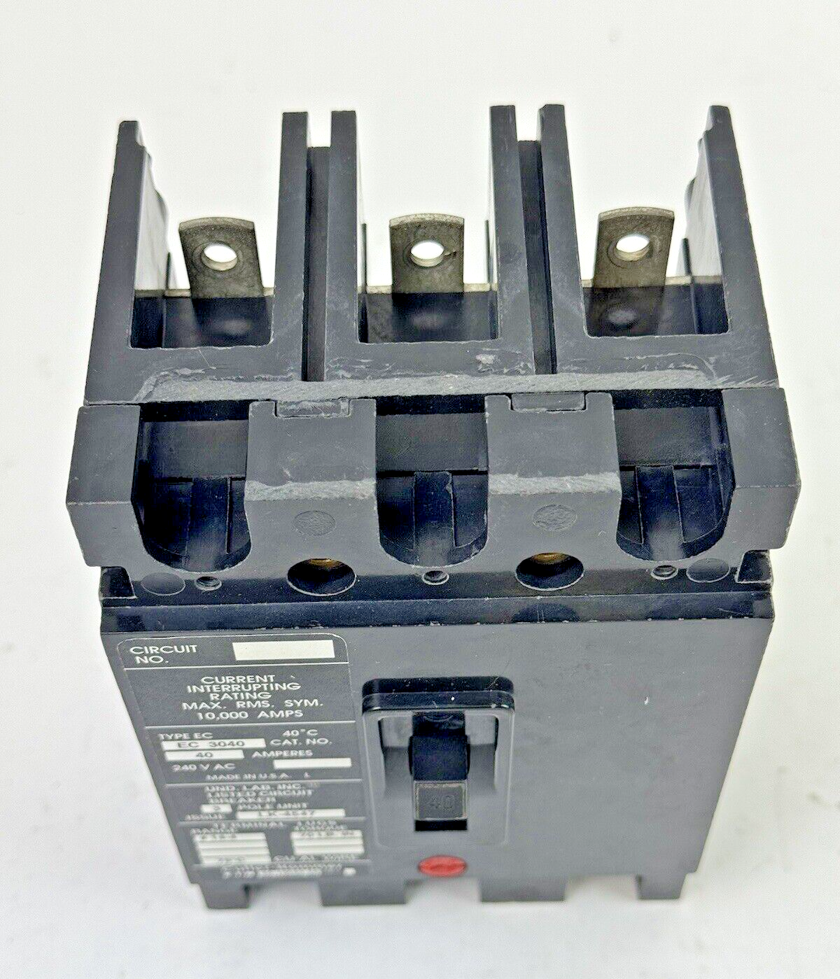 CUTLER-HAMMER / EATON - EC3040 - CIRCUIT BREAKER - 40A/ 240 VAC/ 3 POLE3