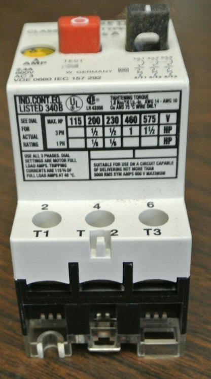 SQUARE D 2520 MP 1.6 MOTOR PROTECTIVE SWITCH / 1.6 - 2.4A / NEW SURPLUS3