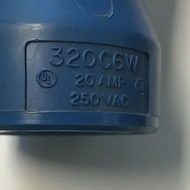 HUBBELL 320C6W PIN & SLEEVE WATERTIGHT PLUG 20A 250VAC1