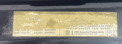 ITE JL3-F400 CIRCUIT BREAKER FRAME 200A 600VAC 125/250VDC 3POLE1