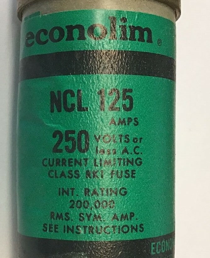 ECONOMY NCL 125 FUSE 125A 250V ECONOLIM CLASS RK1 NCLR1251