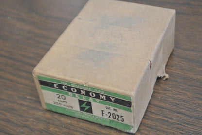 ECONOMY F-2025 RENEWABLE FUSE / 20A / 250V / NEW SURPLUS / EACH6