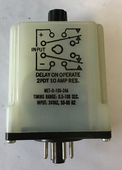 GUARDIAN CALIFORNIA MET-0-100-24A RELAY RANGE 0.5-100SEC 24VAC2