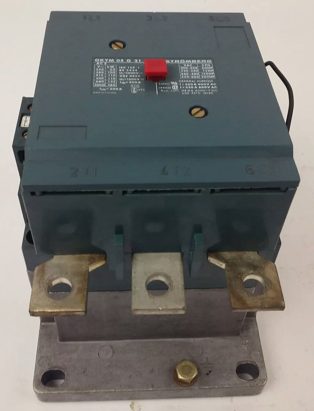 STROMBERG OKYM-05G21, CONTACTOR, 3PH, 600V, 200HP, 350A, 160KW, 125V COIL, USED0