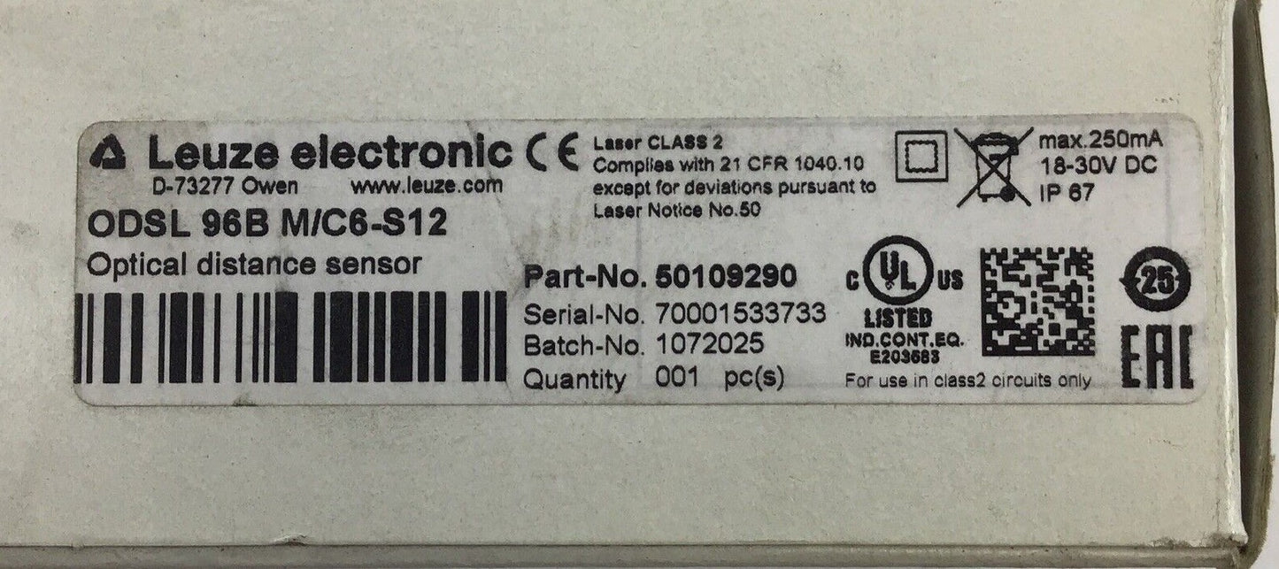 LEUZE ELECTRONIC ODSL96BM/C6-S12 OPTICAL DISTANCE SENSOR 30VDC 250MA1