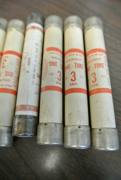 LOT of 17 / SHAWMUT OTS3 ONE-TIME FUSE / 3A / 600V / OTS-31