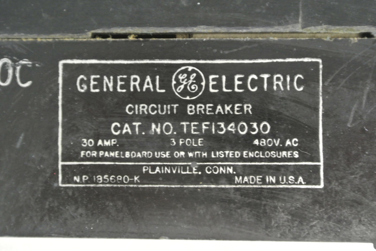 GE TEF134030 CIRCUIT BREAKER - 480VAC, 30A, 3-POLE1