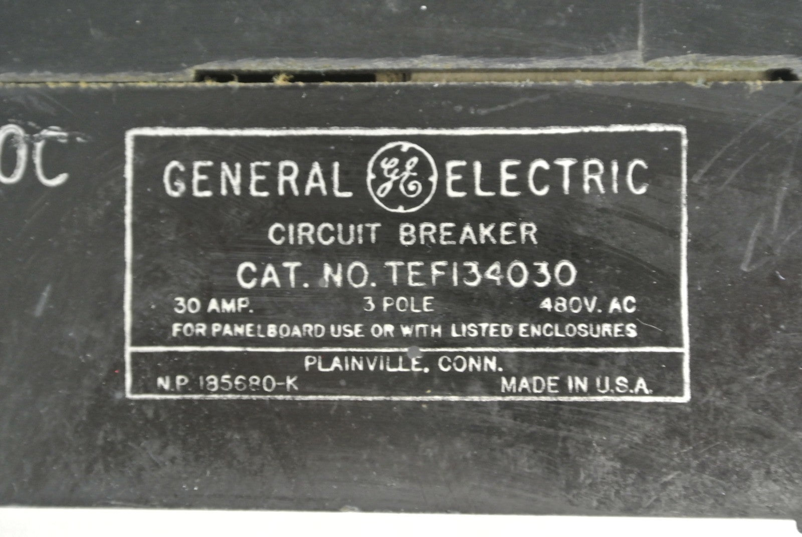 GE TEF134030 CIRCUIT BREAKER - 480VAC, 30A, 3-POLE1