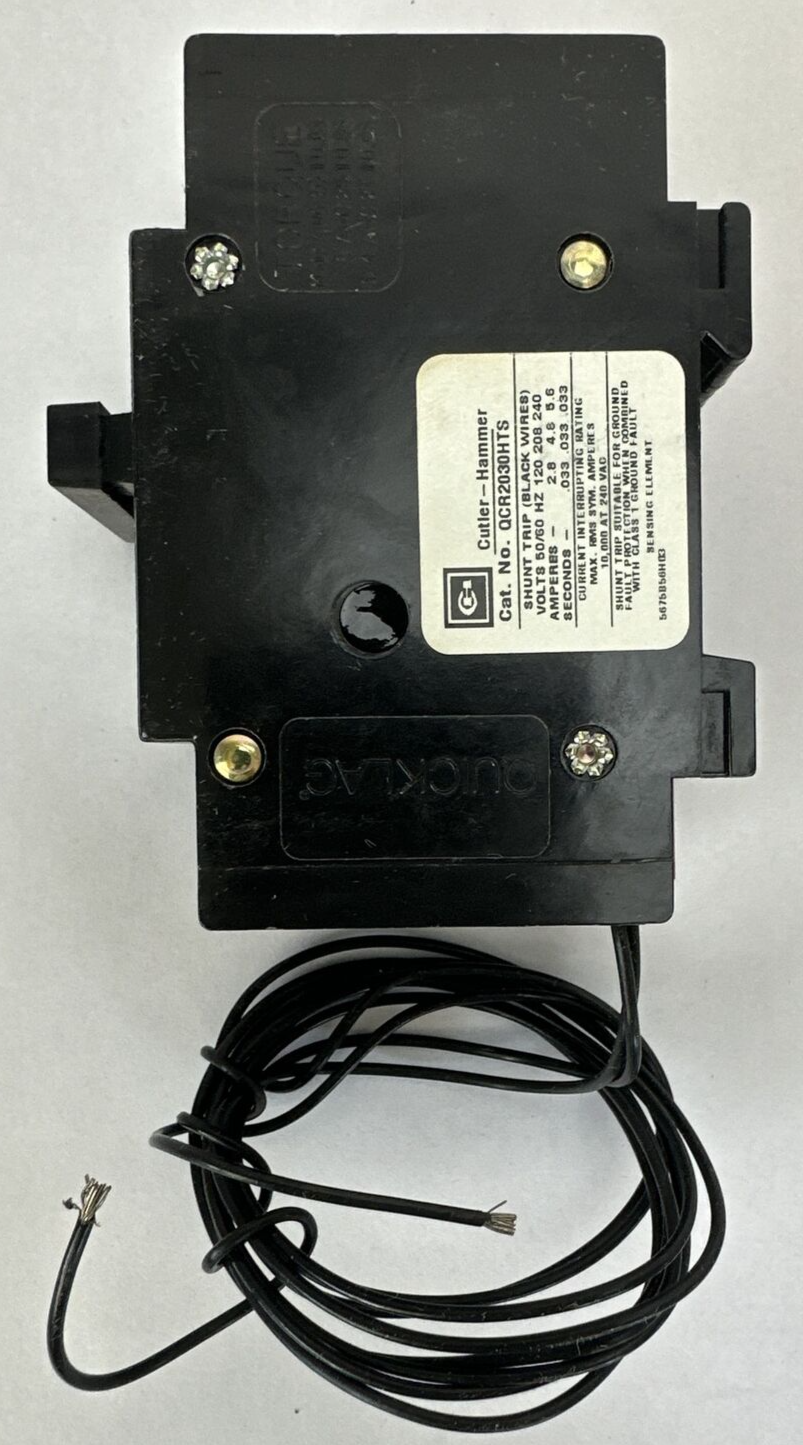 CUTLER HAMMER QCR2030HTS CIRCUIT BREAKER 2P 30A 240VAC 120-240VAC SHUNT TRIP4