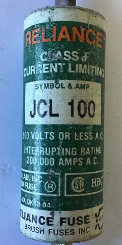RELIANCE JCL 100 CURRENTLIMITNG FUSE 600VAC ***LOTOF2***1