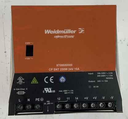 WEIDMULLER 8708680000 POWER SUPPLY 100-120VAC 3.5A0