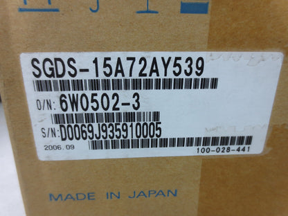 YASKAWA SGDS-15A72AY539 AC SERVOPACK OUTPUT: 230VAC, 0-300Hz 11.6A NEW SURPLUS8