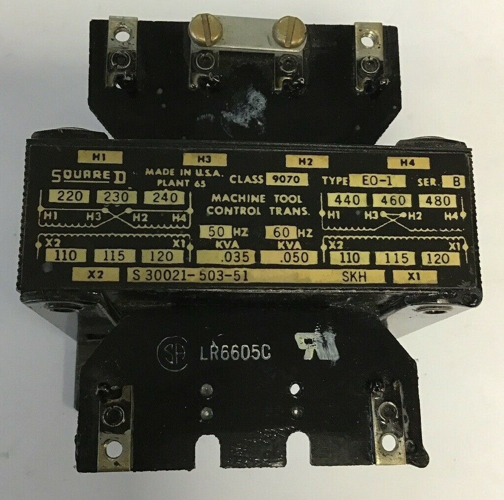SQUARE D 9070 EO-1 CONTROL TRANSFORMER 50/60HZ SER.B 0.035-0.50KVA0