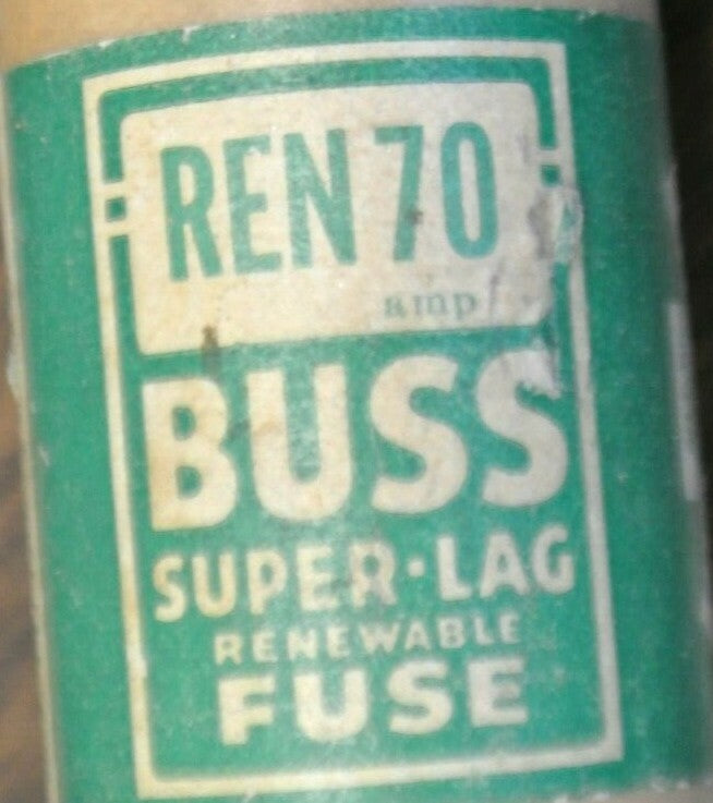 BUSS REN70 RENEWABLE FUSE / 70A / 250V / NEW SURPLUS1