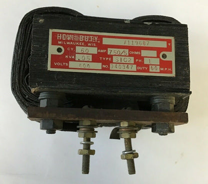 HEVI DUTY X119687 TRANSFORMER 750AMP 60CY 600V 0