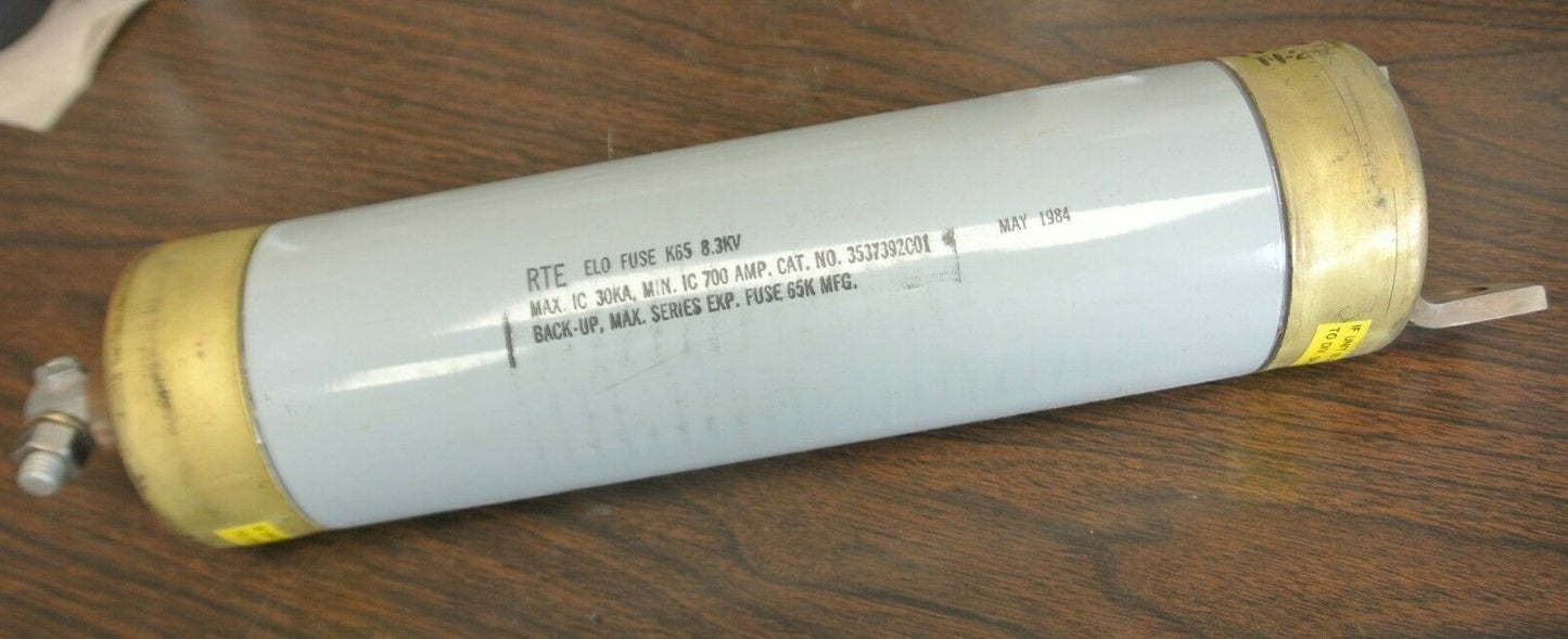 RTE 83K065VHD1A / 3537392C01M TYPE ELO K65 FUSE 30kA / 8.3kV / NEW SURPLUS0