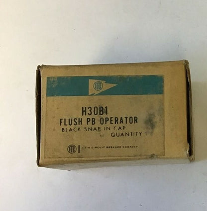 ITE H30B1 FLUSH PUSHBUTTON OPERATOR BLACK SNAP IN CAP1