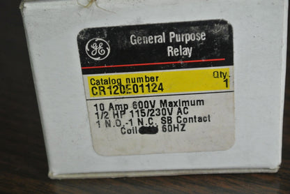 GE CR120E01155 GENERAL PURPOSE RELAY - 10A, 1/2HP, 115/230VAC - NEW SURPLUS6