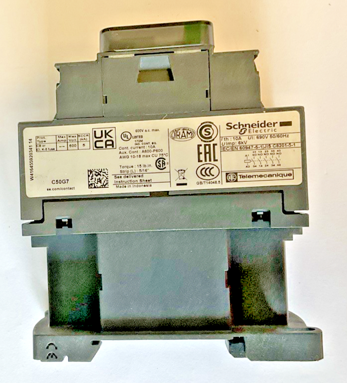 SCHNEIDER ELECTRIC CAD50G7 CONTROL RELAY 120V 50/60HZ2