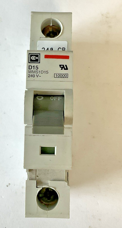 CUTLER HAMMER WMS1D15 CIRCUIT BREAKER 240VAC D15 ***LOTOF2***1