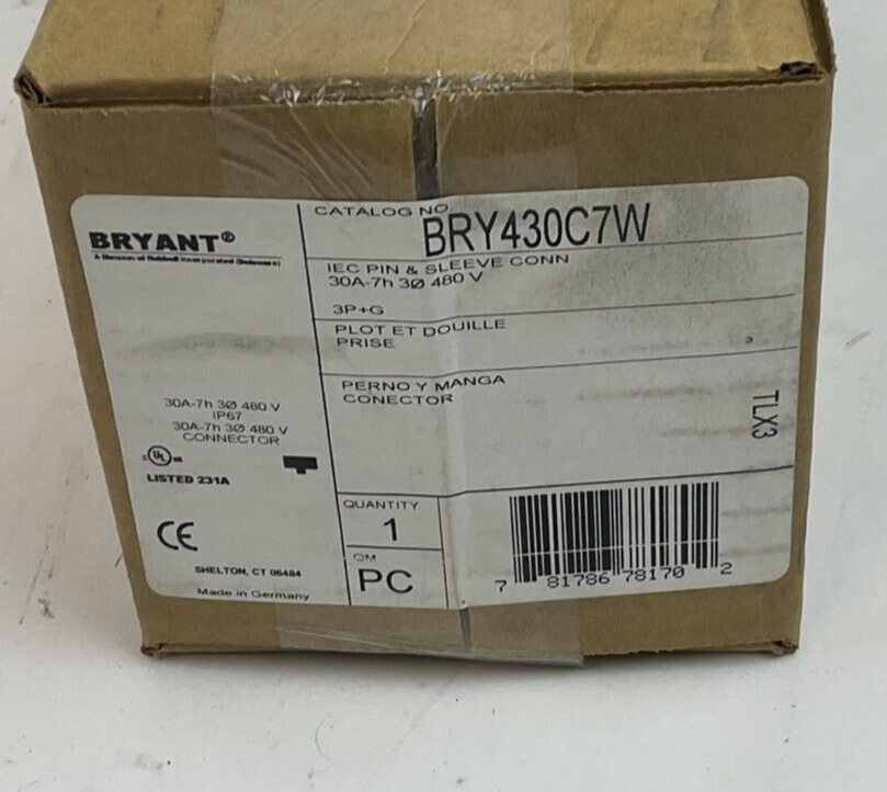 BRYANT BRY430C7W PIN AND SLEEZE PLUG 30A 480V0