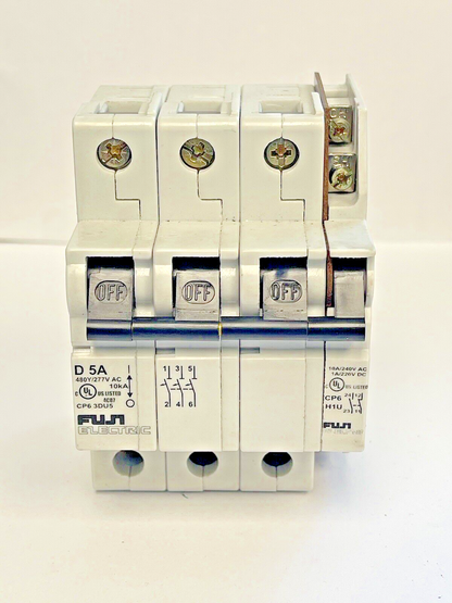 FUJI - CP6 3DU5 -5A MANUAL MOTOR CONTROLLER - 480/277 VAC & CP6 H1U AUX CONTACT1