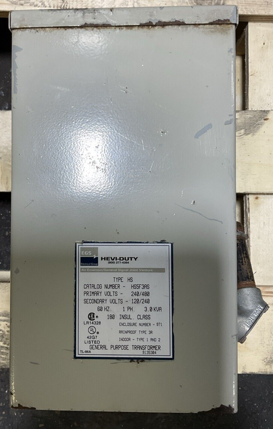 EGS HS5F3AS PRI VOLTS 240/480 SEC VOLTS 120/240 1PH 3.0KVA TRANSFORMER0