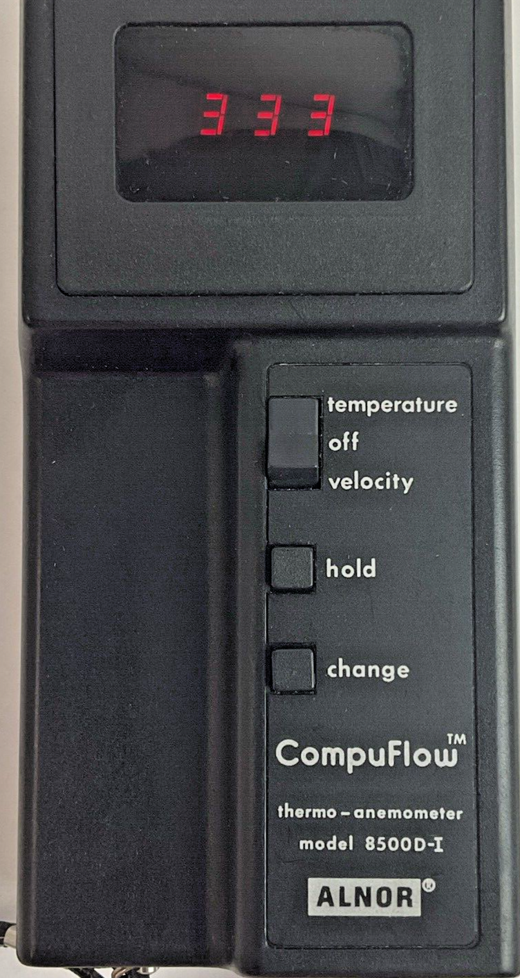 ALNOR 634-493-100 THERMO ANEMOMETER 8500D-I COMPUFLOW1