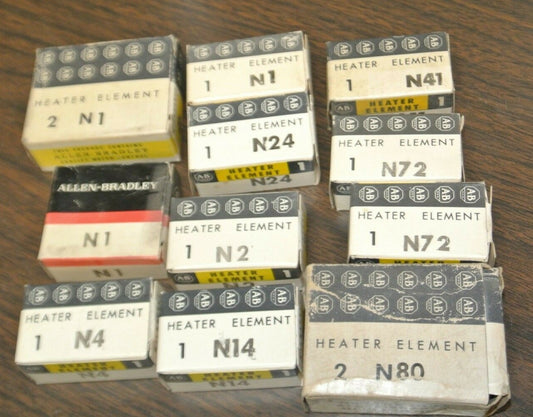 LOT of 14 / ALLEN-BRADLEY N-SERIES THERMAL OVERLOAD HEATER ELEMENTS / LIST BELOW0