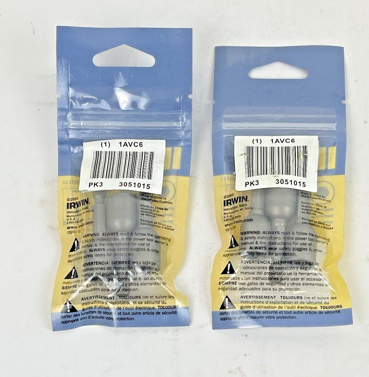 IRWIN SPEEDBOR - 3051015 *LOT OF 2 PACK (6 TOTAL)* - 3/8" MAGNETIC NUTSETTERS1