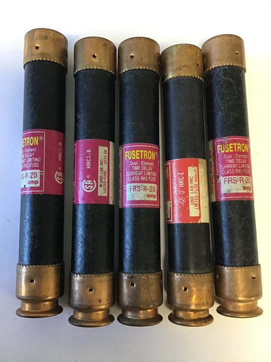 FUSETRON FRS-R-20 DUAL ELEMENT TIME DELAY CLASS RK5  600VAC 20A***LOTOF5***0