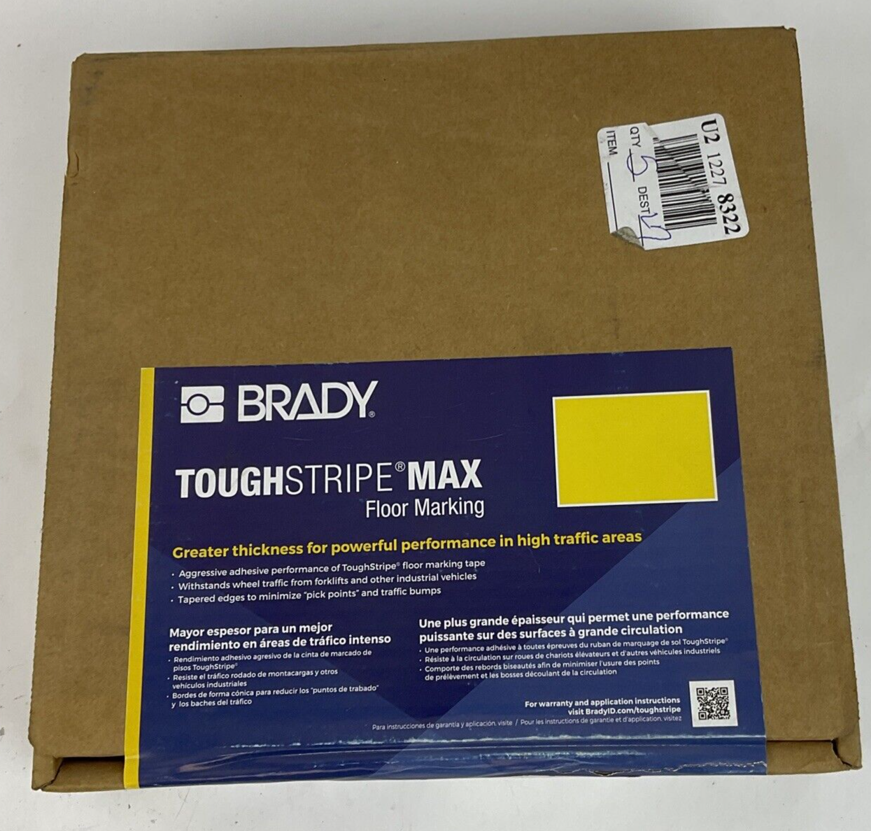 BRADY 149629 TOUGH STRIPE YELLOW FLOOR TAPE1